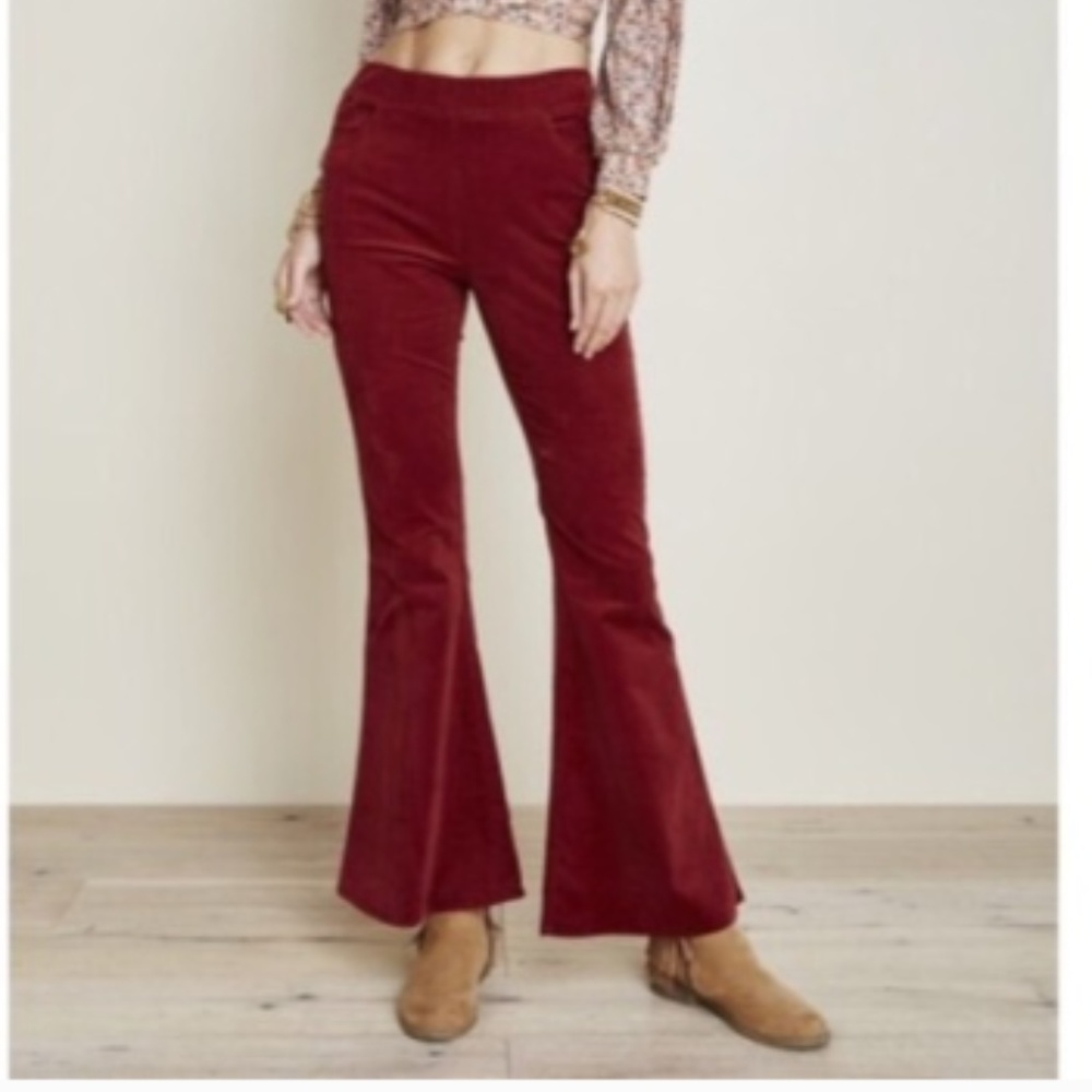 RARE Earthbound Red Velvet Corduroy Pants L
